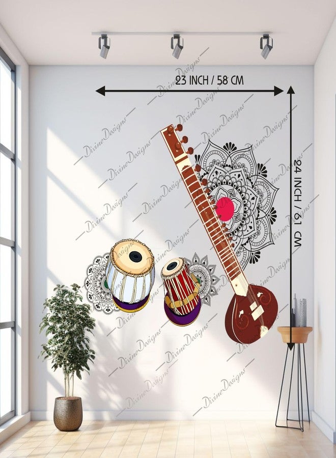DivineDesigns ملصق فني بتصميم سيتار وتابلا وماندالا جميل من تصميم DivineDesigns - Image 3